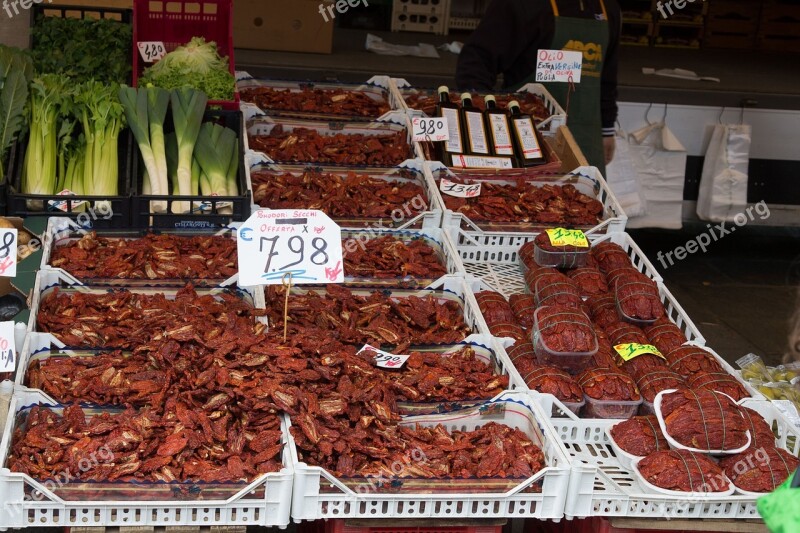 Tomatoes Market Food Dried Red