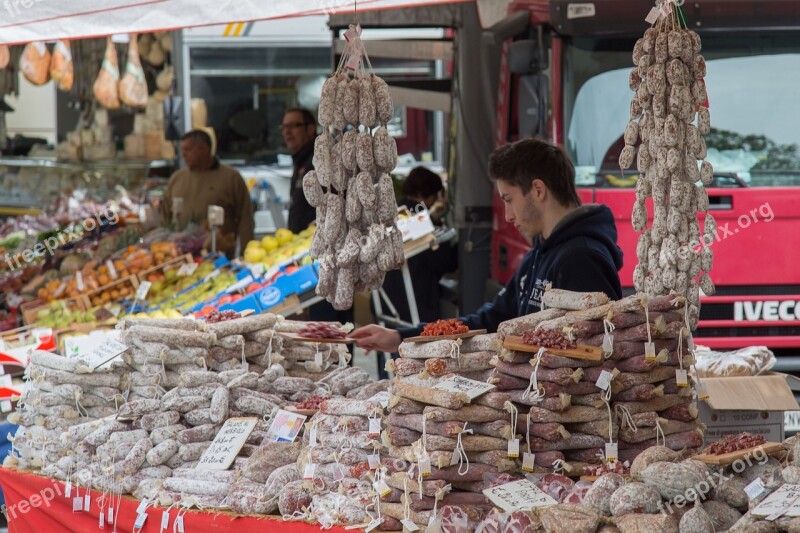 Market Salami Sausage Free Photos