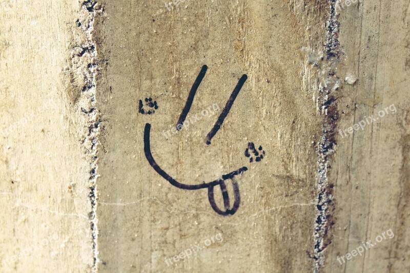 Smiley Wall Drawing Cheeky Face