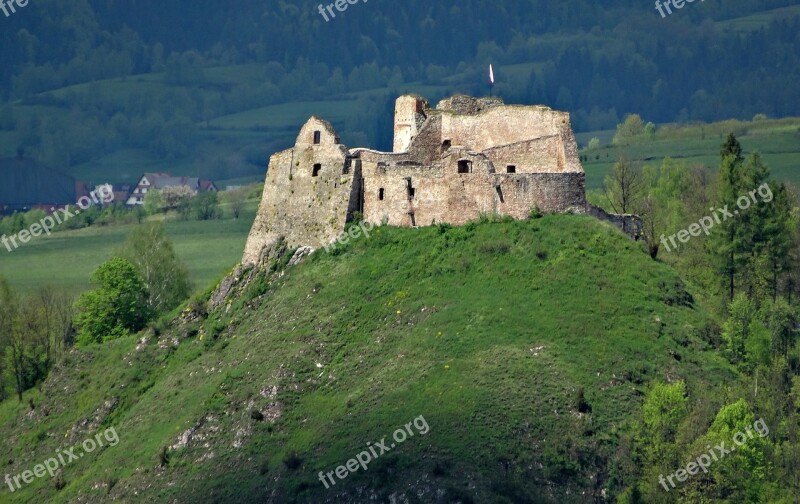 Czorsztyn Poland Castle The Museum The Ruins Of The