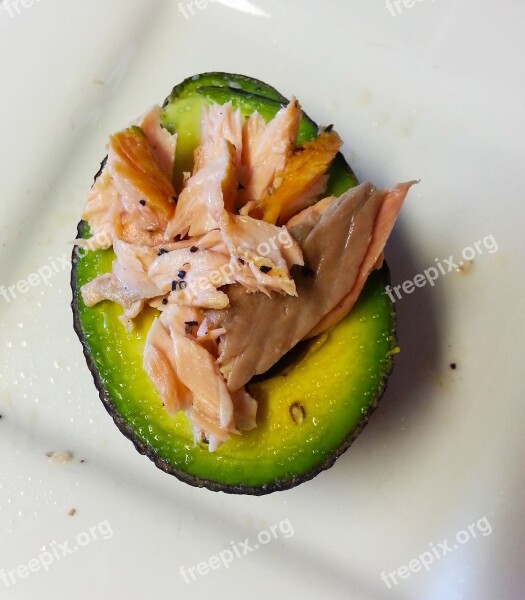 Avocado Salmon Lunch Healthy Food