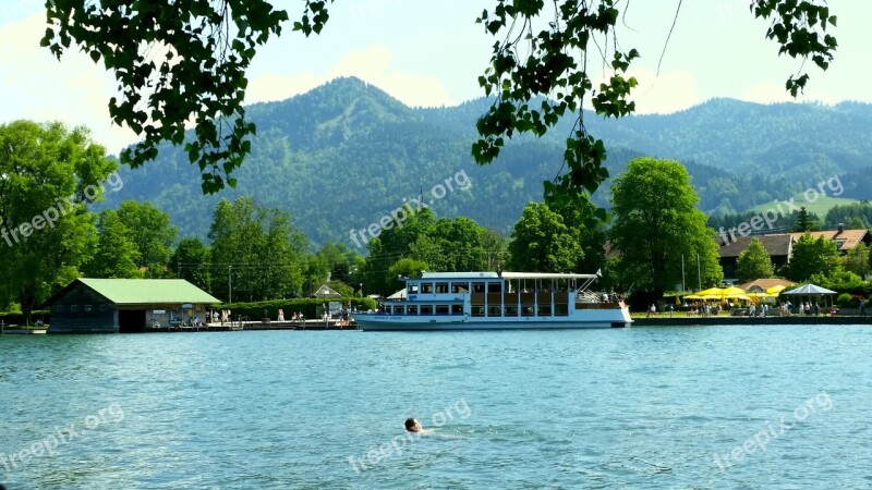 Lake Bad Wiessee Bavaria Tegernsee Ship