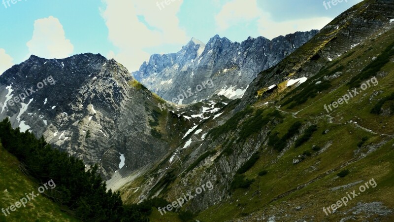 Mountains Karwendel Hiking Mountaineering Alpine