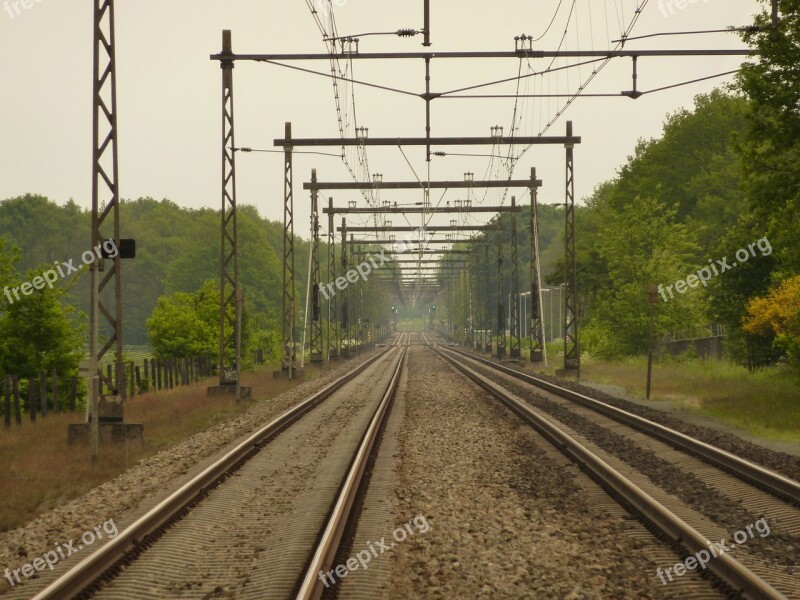 Train Railway Line Netherlands Transport Travel