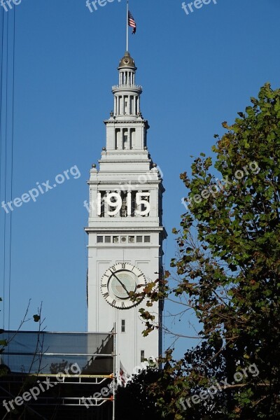 Clock Tower Ferry Building Port San Francisco Embarcadero