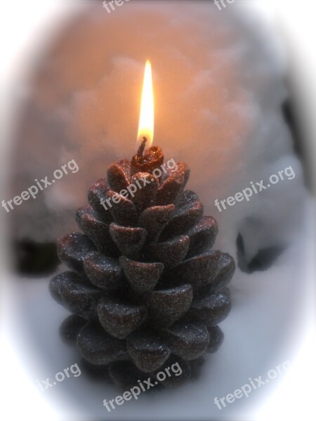 Pine Cones Candle Pine Candlelight Free Photos