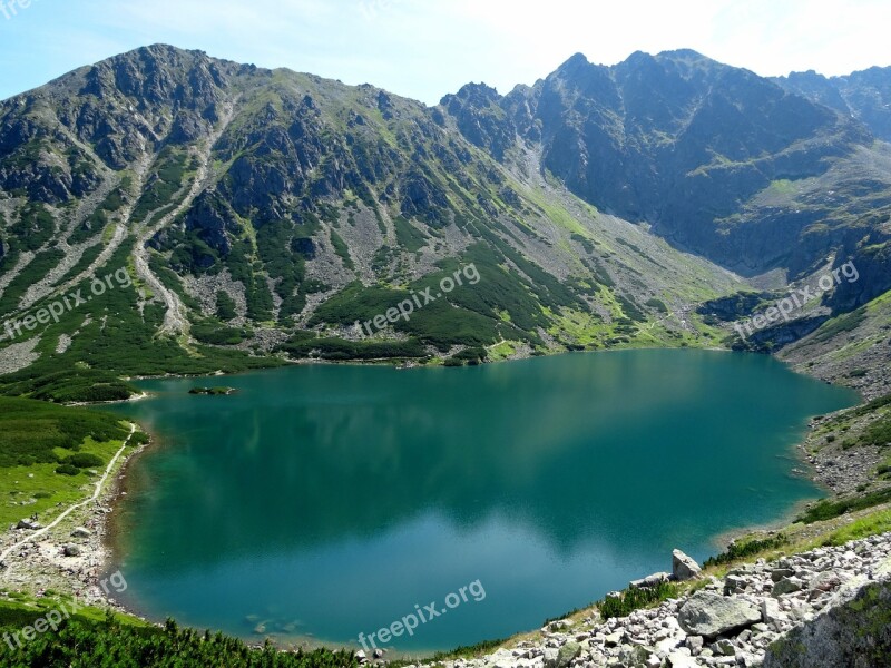 Tatry Poland Mountains Landscape Black Pond A Tracked