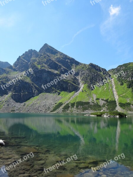 Tatry Poland Mountains Black Pond A Tracked Free Photos