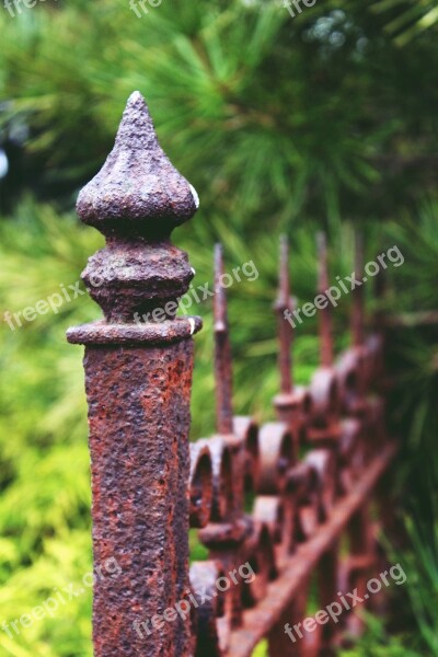 Fence Iron Fence Rust Metal Garden