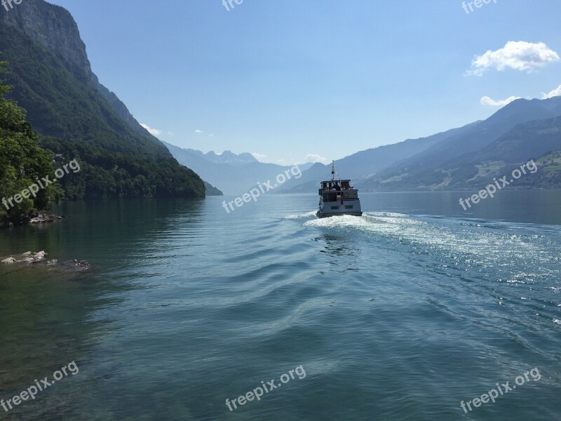 Ship Water Lake Walen Lake Mountains