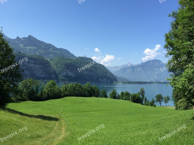 Lake Walen Mountains Nature Lake Landscape