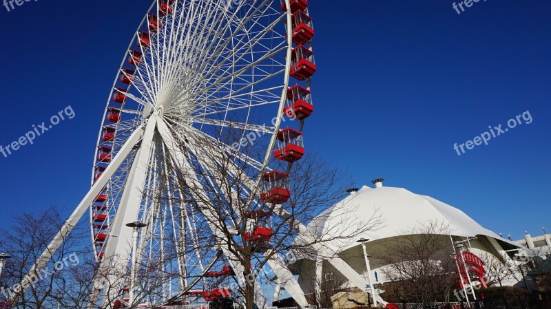 Ferris Wheel Amusement Park Tourism Chicago Excited