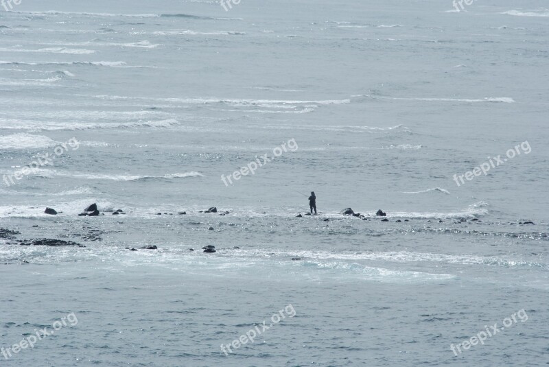 Kauai Fishing Ocean Fisher Alone