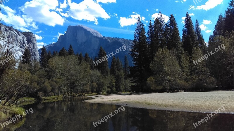 Yosemite Half Dome Nature Outdoors Mountain