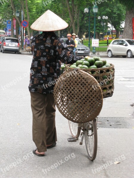 Conical Hat Coconut Viet Nam Bicycle Free Photos