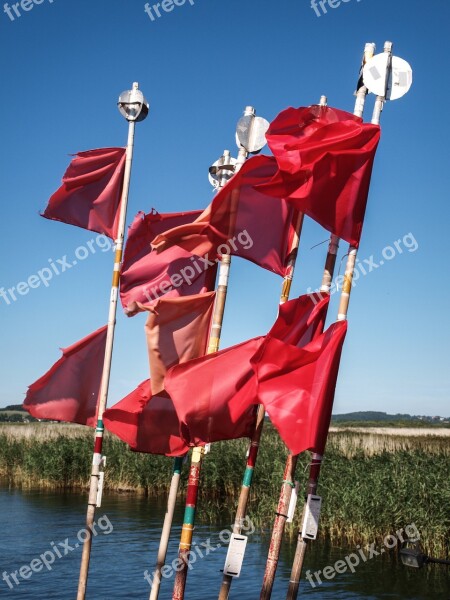 Bay Sea Flags Reed Fishing