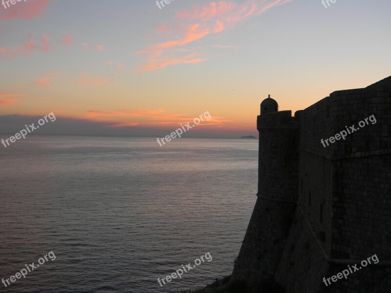 Dubrovnik Croatia Castle City Mediterranean