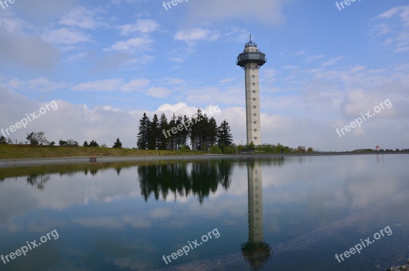 Lake Nature Mirroring Tv Tower Willingen