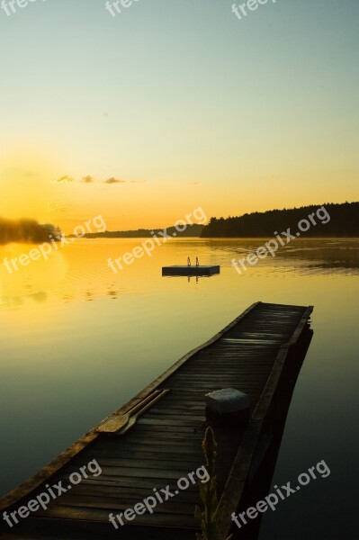 Dock Cottage Morning Sunrise Sunset Vacation