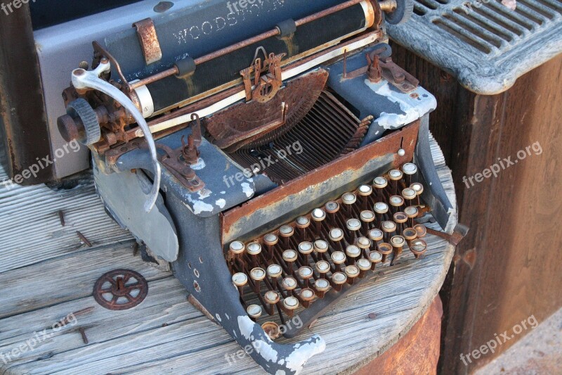 Typewriter Retro Rusty Usa Old