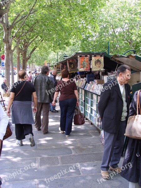 Book Market Paris Bouquinistes Seine River Stalls