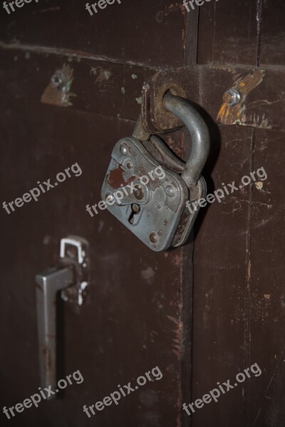 Padlock Old Metal Closed Brown