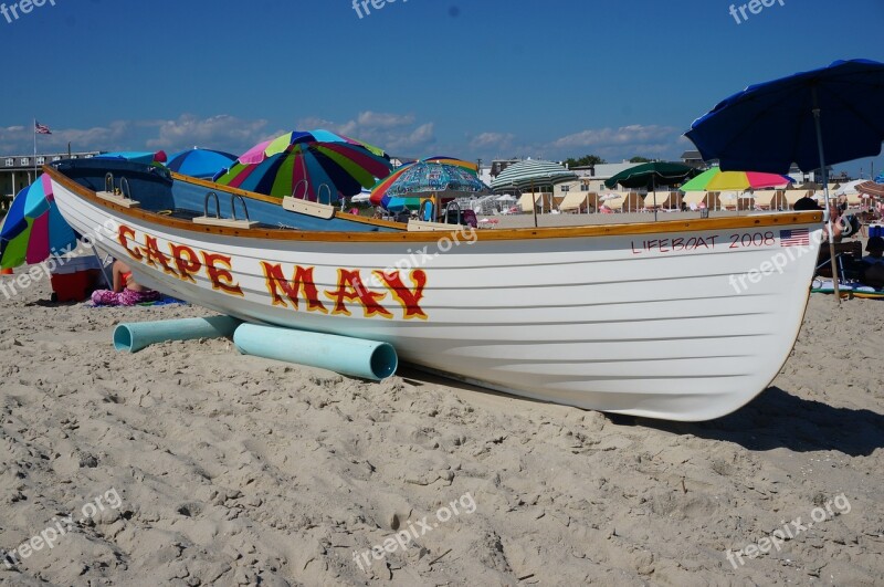 Beach Boat Cape May Jersey Shore Ocean