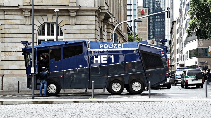 Water Cannon Police Frankfurt Demonstration Free Photos