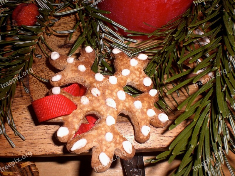 Gingerbread Snow Crystal Christmas Decorations Free Photos