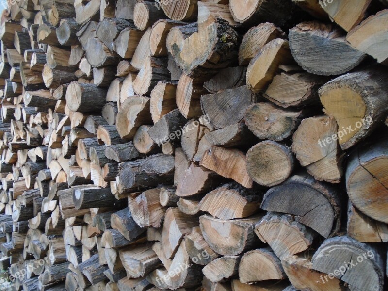 Wood Woodpile Fuel Nature Cut