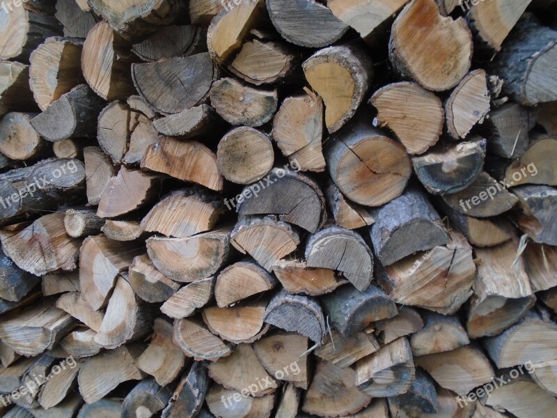 Wood Woodpile Fuel Nature Cut