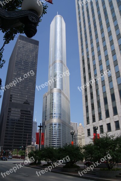 Chicago Trump Tower Architecture Skyscraper Chicago Skyline