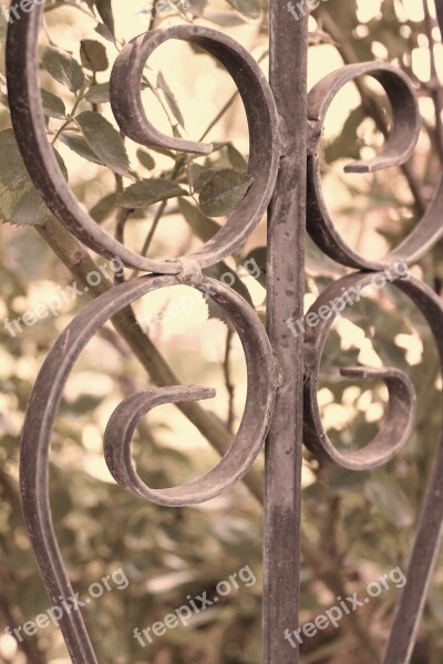 Iron Gate Sepia New Mexico Garden Old