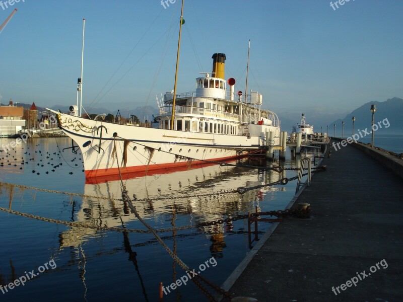 Boat Sternwheeler Lake Geneva Ouchy Lausanne