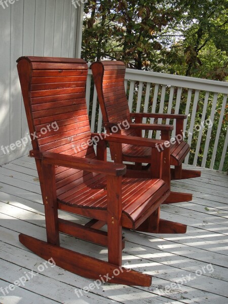 Rocking Chairs Porch Afternoon Furniture Free Photos