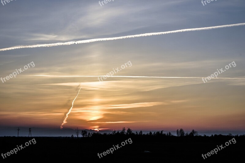 West Sky Aircraft Sunset View