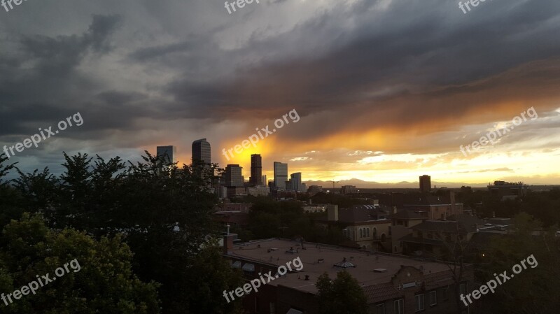 Denver Sunset Sky Denver Colorado Colorado