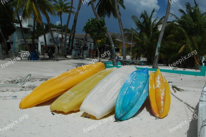 Kayaks Beach Island Sea Holidays