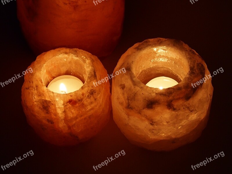 Salt Lamps Salt Salt Crystal Candle Light