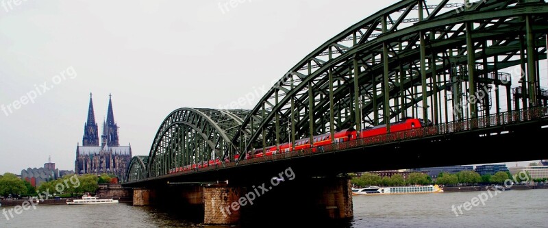 Dom Cologne Germany Rhine Water