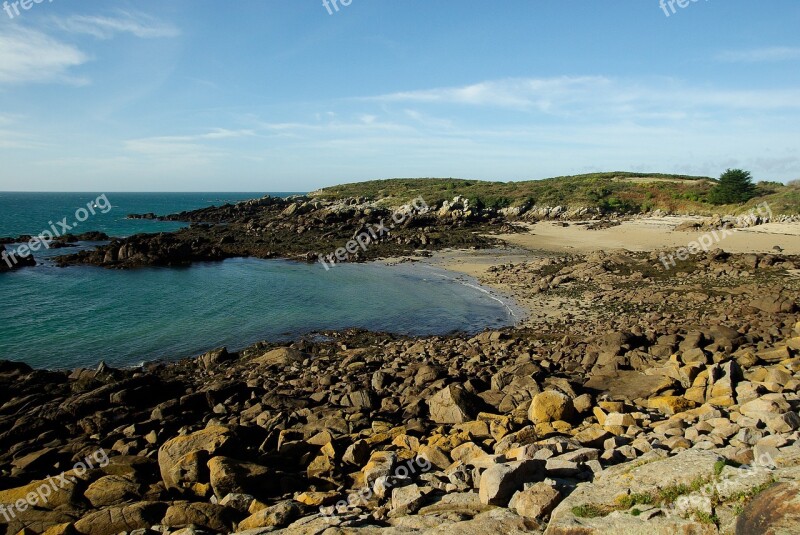 France Normandy Beach Low Tide Free Photos