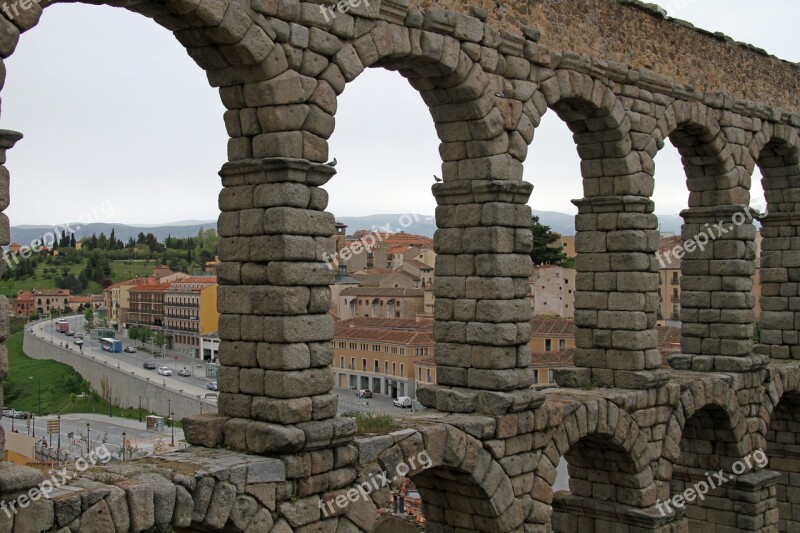 Segovia Spain Ancient Aqueduct Roman