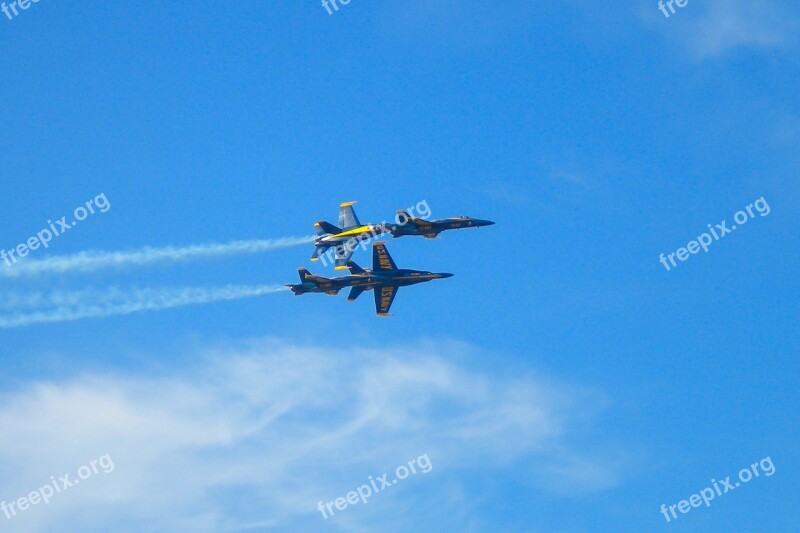 Blue Angels F18 Hornet Aircraft Flugshow Jet Fighter