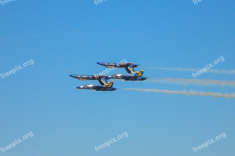 Blue Angels F18 Hornet Aircraft Flugshow Jet Fighter