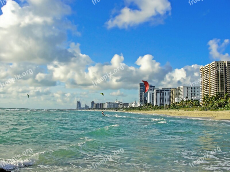 Beach Water Sport Miami Beach Free Photos