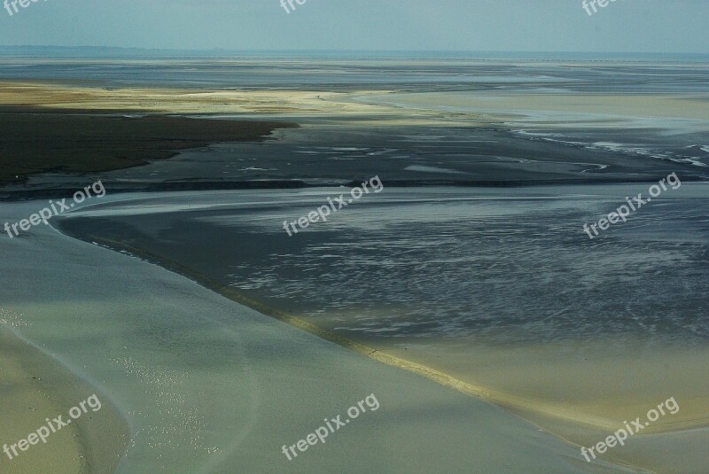 France Normandy Mont Saint Michel Low Tide Free Photos