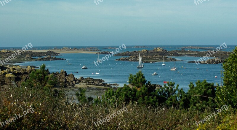 Normandy Chausey Islands Port Boats Free Photos