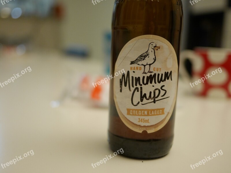 Beer Minimum Chips Closeup Background Blur Casual