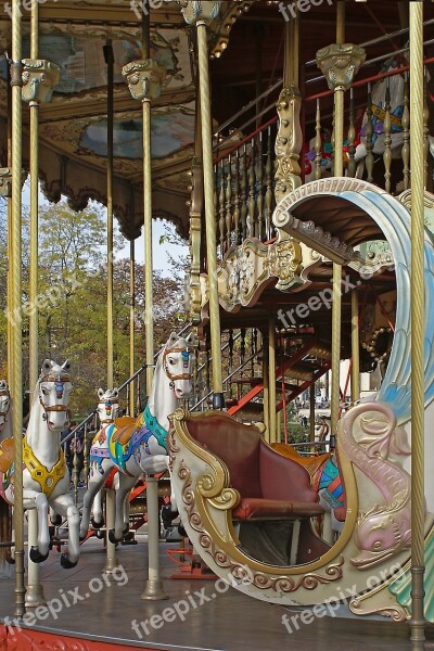 Carousel Amusement Park Playground Horses Fun