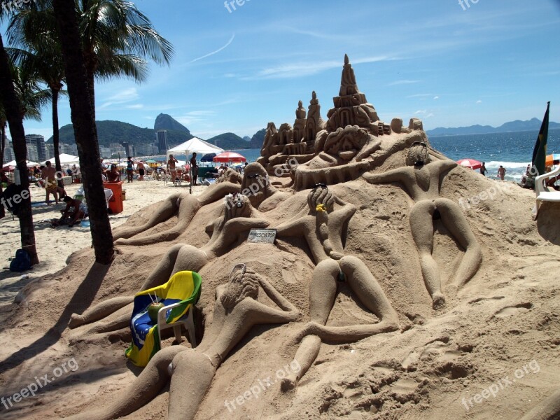 Brazil Copa Cabana Rio De Janeiro Beach Art Free Photos